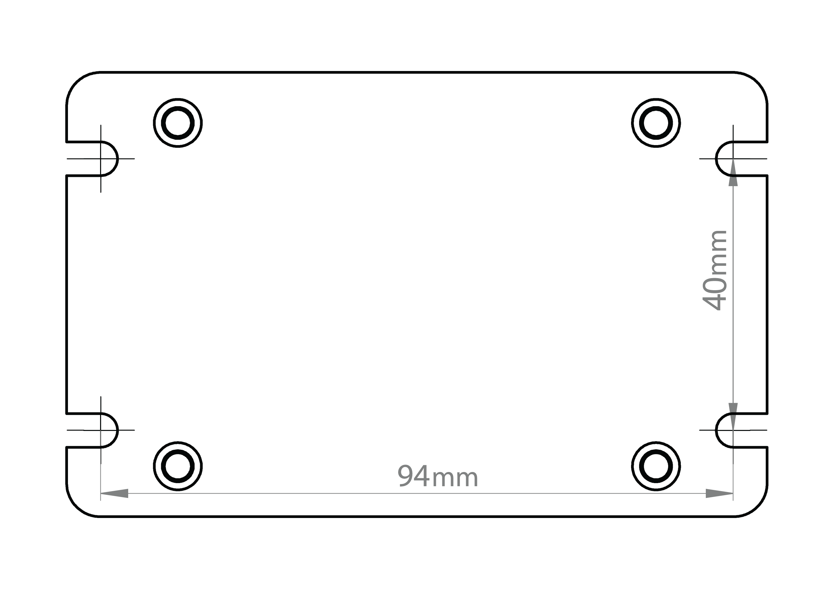 Remoran PR-01 Bottom plate dimensions